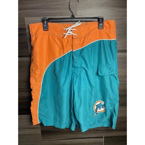 Miami Dolphins Mens Summer Hawaiian Board Shorts Beach Swim Trunks Large Cover