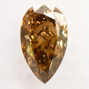 Diamante en forma de pera elegante natural color marrón suelto 1,04 quilates certificado IGI VS2 - Imagen 1 de 6