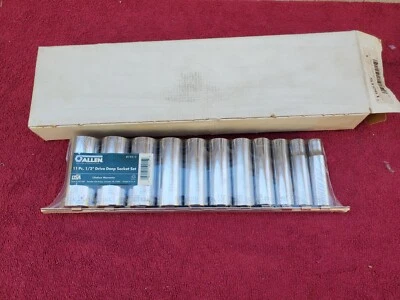 ALLEN BRAND 19215 11 Pc. 1/2" Dr. 12-Pt. Deep Skt. Set (NOS) USA 1/2" To 1-1/8" - Image 1 of 4