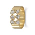 Slice Polki Band Ring Rosecut Diamond Jewelry 925 Sterling Silver Handmade Ring