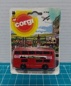 CORGI Metal London Bus Red 1:64 scale diecast NEW Vintage Mint on Card - Picture 1 of 4