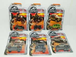 6 Jurassic Park World OFFICIAL Vehicles Jeep Kawasaki Triumph Mercedes Matchbox - Picture 1 of 12