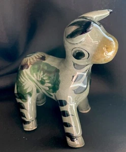 VINTAGE SOUTHWESTERN CERAMIC POTTERY DONKEY FIGURINE WITH FLORAL DECOR LOVELY! - Picture 1 of 14