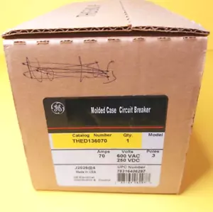 ⚡100% BRAND NEW⚡ GENERAL ELECTRIC GE THED136070 70A 3P 600VAC CIRCUIT BREAKER ⚡ - Picture 1 of 7