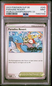 Pokemon Card PSA 9 Paradise Resort GERMAN SVP045 Promo World Championships 2023 - Picture 1 of 1