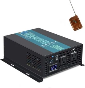 Solar Power Inverter 1000W 12VDC to 120VAC Pure Sine Wave Inverter Car Off-Grid - Picture 1 of 12