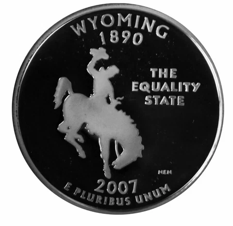 2007-S State Quarter Wyoming Proof Gem Deep Cameo CN-Clad Coin Free S&H 3125 Cover