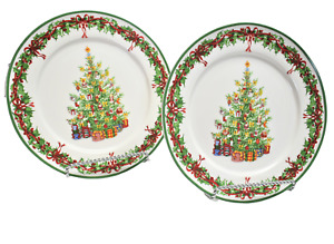 2 Christopher Radko Traditions Holiday Celebrations 11” Dinner Plates Christmas