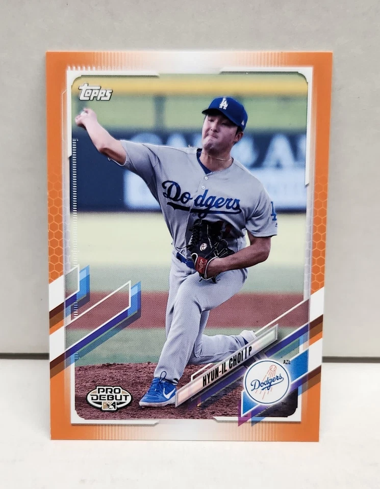 HYUN-IL CHOI 2021 Topps Pro Debut ORANGE ~ Dodgers ~ #'d /25 - Image 1 of 2