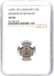 Hungary: Jeremias Roth Senior Silver 1/2 Ducat (1690-1751) NGC AU58 - Picture 1 of 4
