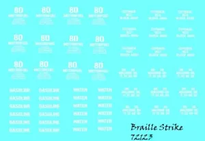 Braille Strike Decals 1/72 Combustible Tambor Stencils - Imagen 1 de 1