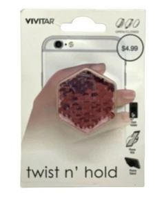 Vivitar Twist n Hold Handyhalterung Griff und Ständer - Rosa Pailletten - Bild 1 von 3