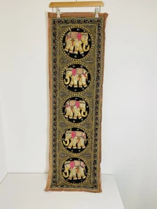 Large Antique Hand Embroidered Kalaga Burmese Beaded Tapestry Art Wall Hanging - Picture 1 of 5