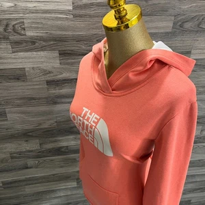 THE NORTH FACE Graphic Pullover Peach Hooded Sweatshirt Hoodie Women's Size L - Picture 1 of 12