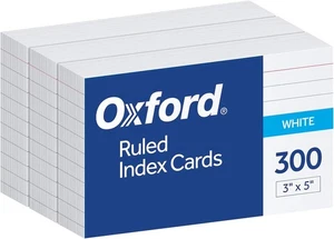 Oxford linierte Karteikarten, 3" x 5", weiß, liniert 3 x 5, weiß  - Bild 1 von 7