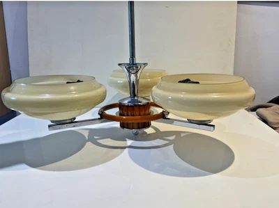 Art Deco  Catalin / Bakelite / Phenolic  "Saturn" Centre Light & Glass Shades - Image 1 of 4