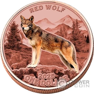 RED WOLF Native American Myth 5 Oz Copper Coin 1$ USA 2025 - Picture 1 of 3
