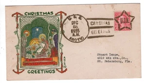 USS ARCTIC 1935 CHRISTMAS MARINE COVER  - Bild 1 von 2