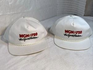 WGN AM Radio 720 Baseball Cap The Sports Station Chicago Snapback Cotton White - Picture 1 of 22