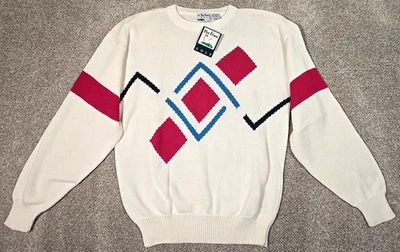Par Four Vintage 80s Golf Sweater Geometric Pullover Long Sleeve New Men's M - Image 1 of 4