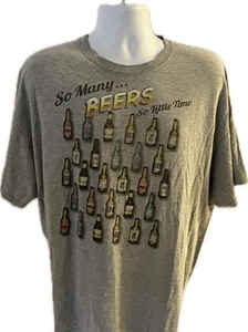 Vintage So Many Beers So Little Time Gray T-Shirt Size 2XL - Picture 1 of 2