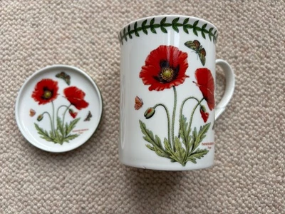 Portmeirion Botanic Garden Mug And Coaster Set Red Poppy - Image 1 of 4
