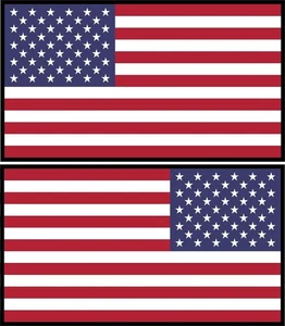 Reflectante DERECHA E IZQUIERDA Bandera Americana EE. UU. Vinilo Espejado Esquema Bk Paquete de 20 - Imagen 1 de 2