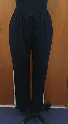 Joggers de gasa Joe B - XL - negros con rayas laterales blancas Foto 1 de 4
