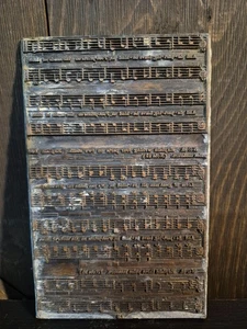 Vintage Buchdruck Druckblock NUR PLATTE Noten religiös Hymne SCHWER - Bild 1 von 5