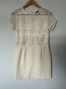 Mango Size Medium Cream Lace Shift Dress Excellent Condition - Picture 1 of 6
