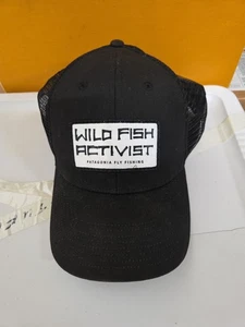 Patagonia Hat Mens Trucker Fly Fishing Wild Fish Activist Patch Cap Black - Picture 1 of 3