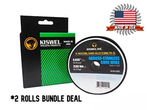 (Made in USA) E308LT0-3 .035 in Dia 2lb Gasless-Stainless Welding Wire (2 Rolls) - Picture 1 of 10