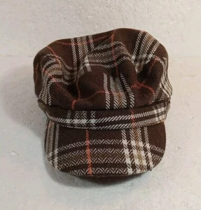D & Y Brown Checkered Hat One Size Fits All Style DYA-4238 Newsboy - Picture 1 of 4