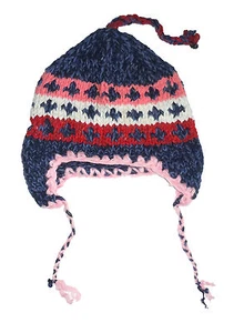 Winter HAT - Blue Handmade Natural Pakistani Wool - Adult Knitted Ski Cap H5 - Picture 1 of 2