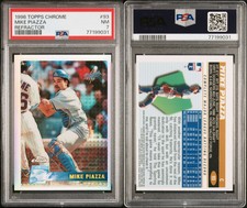 1996 Topps Chrome #93 Mike Piazza REFRACTOR Clean HOF Dodgers PSA 7 Really Clean
