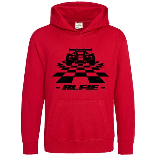 VETEMENTS Felpa con Cappuccio Personalizzata Race Track Marker Ragazzi Regalo Ragazzo Nome Personalizzato Ch...