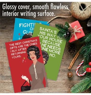 NOBLE Christmas Cards NobleWorks 10 Funny Assorted Cards Happy Holiday - Image 1 of 4