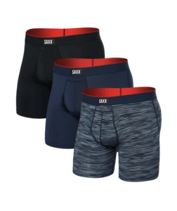 Paquete de 3 calzoncillos boxer de malla Saxx Multi Sport Performance - longitud de onda / azul marino / negro - Imagen 1 de 6