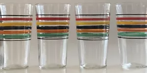 4 Vintage Anchor Hocking getäfelte Bänder Cocktail Gläser 4 Oz - 3,75" seltene Größe - Bild 1 von 21