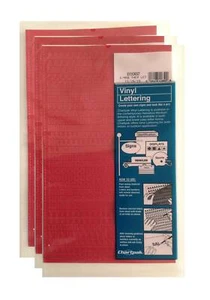 Chartpak 1/4-inch Red Stick-on Vinyl Letters & Numbers (01002), 3 PACKS - Picture 1 of 1