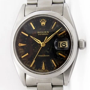 Vintage Rolex OysterDate 6694 Original Black Topical Dial and 557 Bracelet Watch - Picture 1 of 13