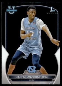 2022-23 Bowman Chrome University Jalen Washington 2 North Carolina Tar Heels #78 - Picture 1 of 2