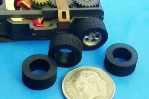 HO Slot Car Aurora AFX FOUR Super Grip Rubber Rear Tires 4 PC LOT Nice Fit !! - Picture 1 of 1