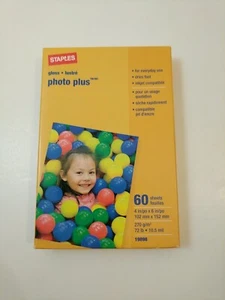 Gloss Photo Plus Staples Photo Paper 4" X 6" 60 Sheets per box 1 box - Picture 1 of 4