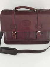 Great vintage BUGATTI messenger briefcase wine color leather work laptop