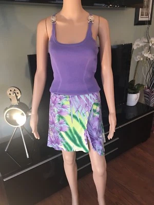 VERSACE Runway Sexy Plunged Top & Skirt Suit 2 Piece Set So Sexy! - Image 1 of 3