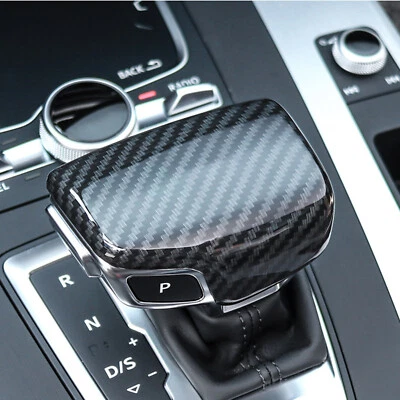 Carbon Fiber Style Inner Gear Shifter Knob Cover Trim For Audi Q7 A4 A5 Q5 S4 S5 Foto 1 de 4