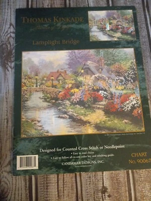 Thomas Kinkade Lamplight Bridge Counted Cross Stitch Pattern Chart #90067 - Image 1 of 3