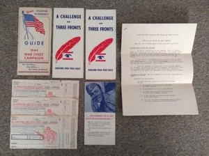 1944 WW2 California War Chest INC Campagna e Lettera Digitata Istruzioni Volontari - Foto 1 di 22