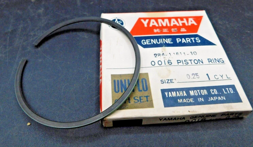 Anillo de pistón OEM NUEVO, +.25, 1ª sobre Yamaha 1970 RT1M, 1971 RT1MX, 284-11611-10 Foto 1 de 1